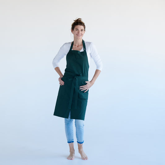 Apron Organic, with split front, made in pure 100% Organic cotton