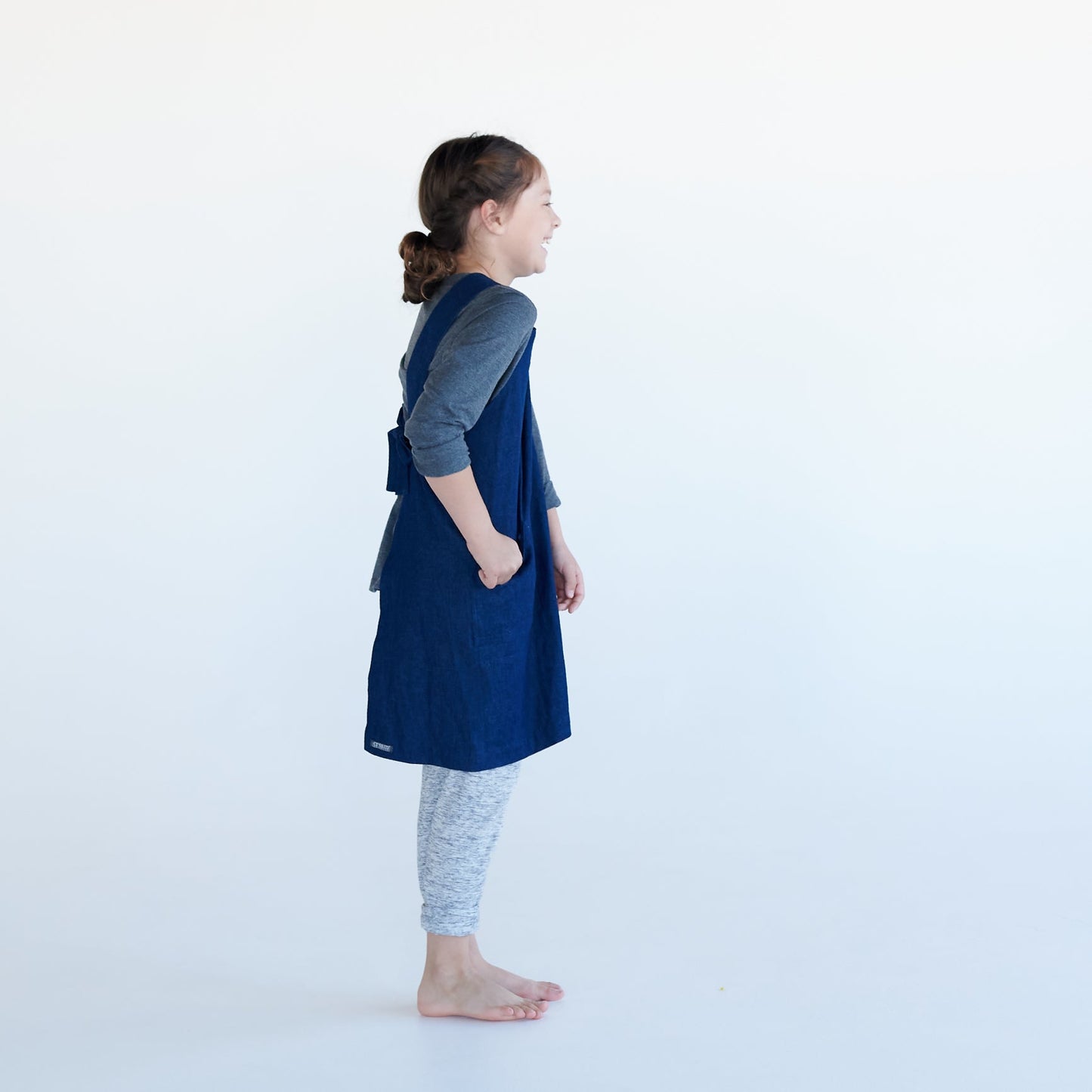 Apron Little Helper, Fashionable Girls apron made in Organic Cotton Denim