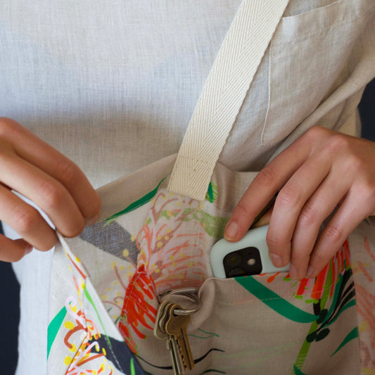 Australian-Made-Tote-Bags-Wattle-Flower-Phone-Pocket