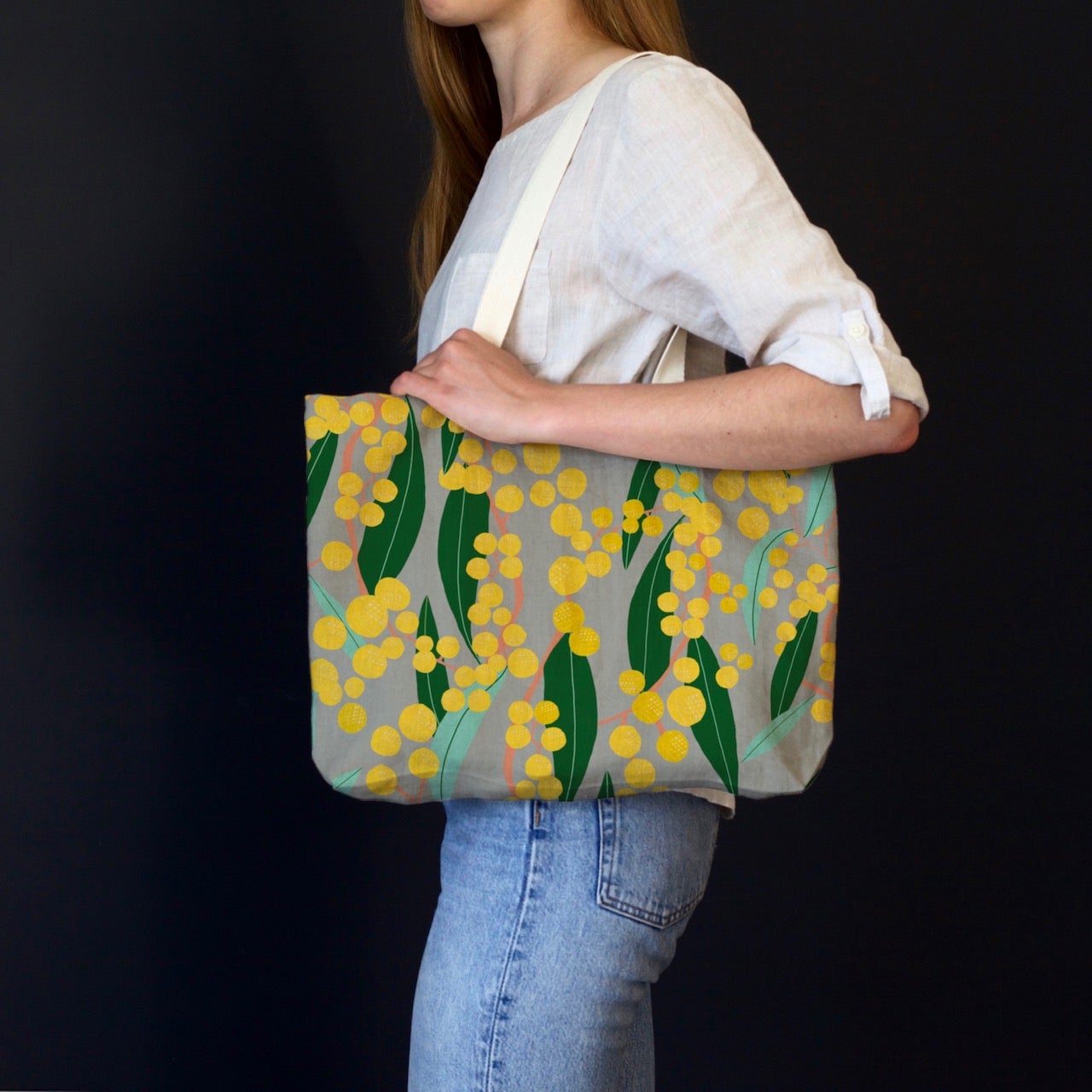 Australian-Made-Tote-Bags-Wattle-Flower